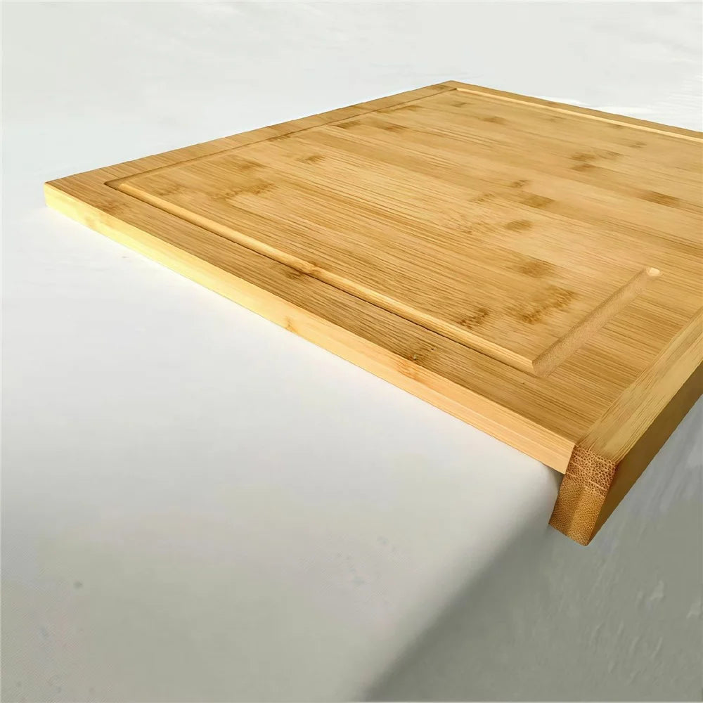 Kitchen Bamboo Cutting Board for Meat Vegetables Fruits Multipurpose Chopping Block with Juice Groove (BPA Free, No FDA) - 4