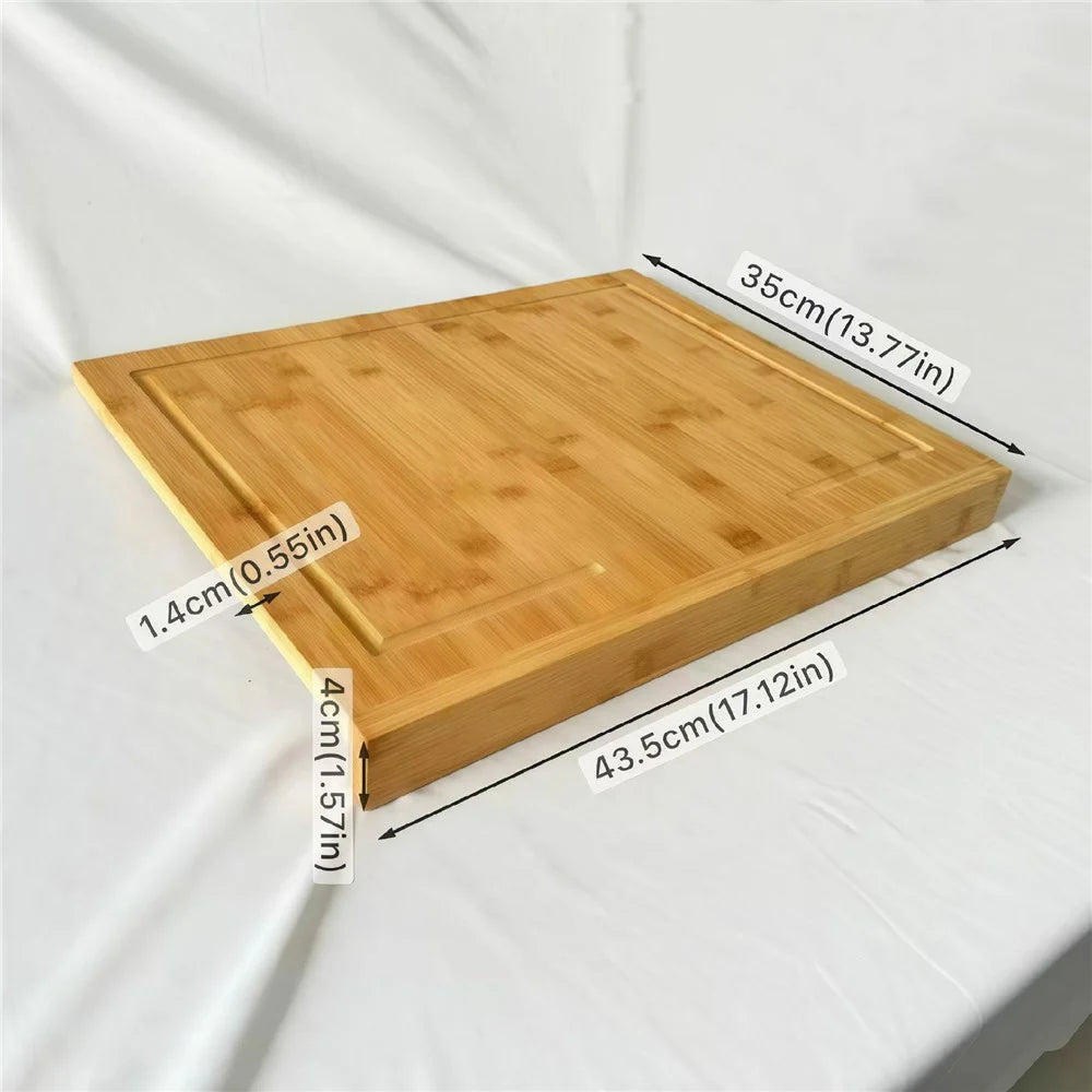 Kitchen Bamboo Cutting Board for Meat Vegetables Fruits Multipurpose Chopping Block with Juice Groove (BPA Free, No FDA) - 5