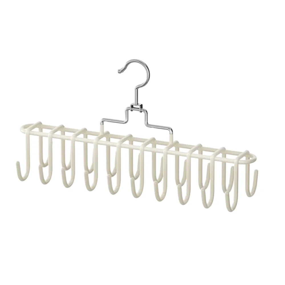 20 Hooks Rotating Clothes Hanger Rack Multi-functional Underwear Organizer Belt Scarf Storage Hook - Cream Apricot - 1
