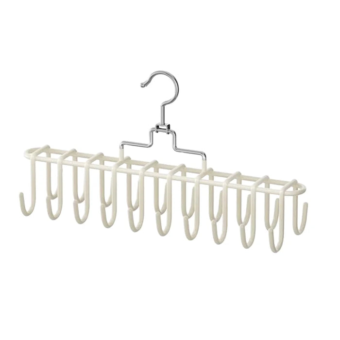 20 Hooks Rotating Clothes Hanger Rack Multi-functional Underwear Organizer Belt Scarf Storage Hook - Cream Apricot - 1