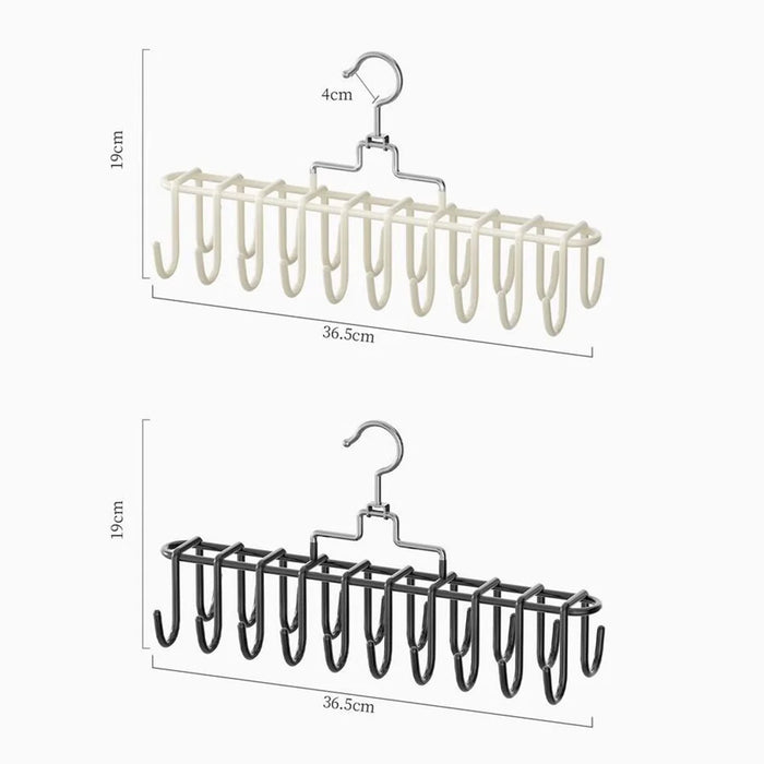 20 Hooks Rotating Clothes Hanger Rack Multi-functional Underwear Organizer Belt Scarf Storage Hook - Cream Apricot - 7