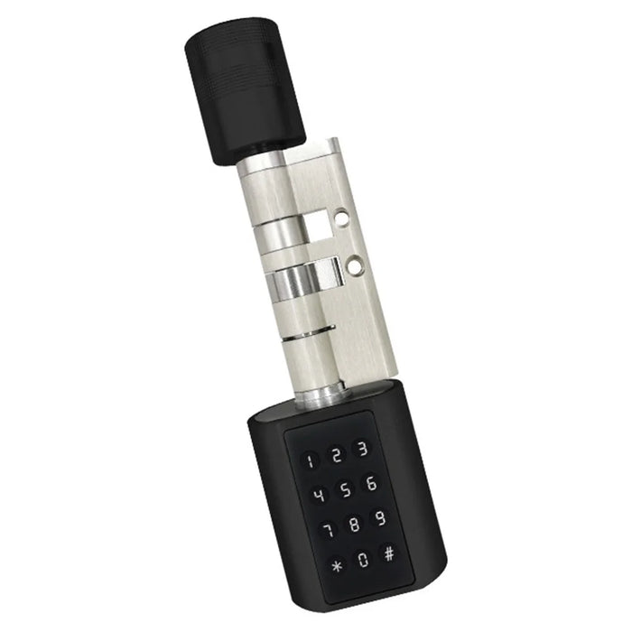 LVD11 Adjustable Smart Door Lock Cylinder APP Control Fingerprint Digital Password Security Entry Mechanical Key - Black - 1
