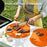 Portable Silicone Cutting Board 30cm Round Folding Kitchen Chopping Board for Camping Outdoor - Orange - 3
