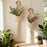 Handwoven Cotton Rope Water Drop Net Pouch with Wooden Ring Wall Hanging Tapestry for Home Decor - 4
