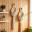 Handwoven Cotton Rope Water Drop Net Pouch with Wooden Ring Wall Hanging Tapestry for Home Decor - 6