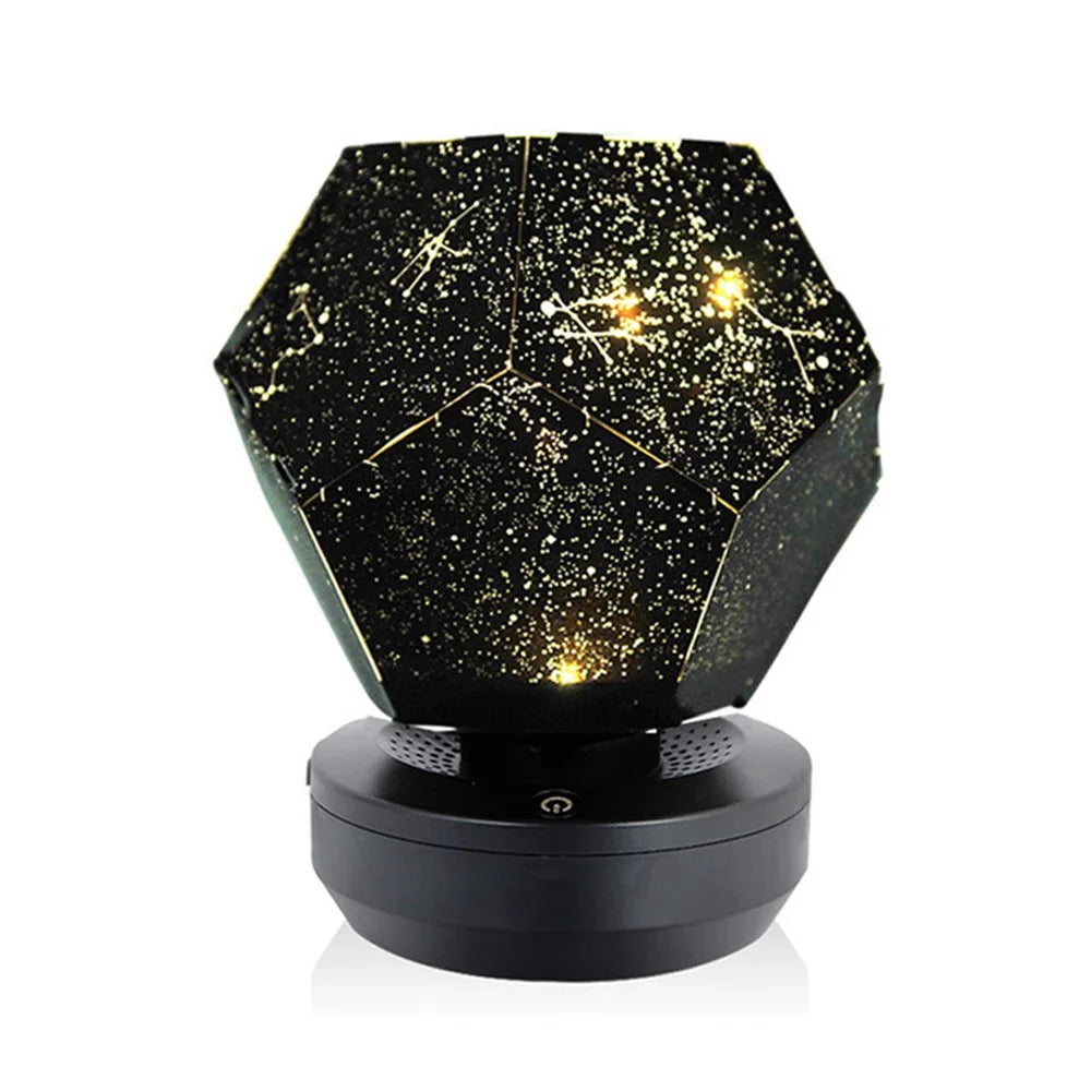 Rotating Starry Sky Projector Night Light USB Charging LED Romantic LED Night Lamp - Yellow - 1