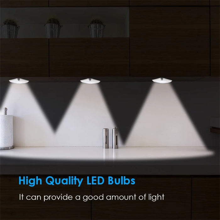 1Pc 1143 Square 6 LED Motion Sensor Night Light Battery Powered PIR Induction Under Cabinet Light Closet Lamp - Silver Shell/White Light - 6