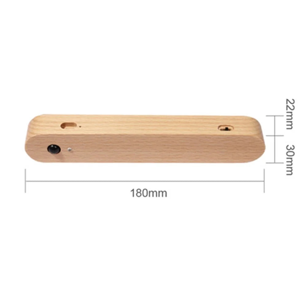 NO-HB012 Rechargeable Wooden Sensor Night Light LED Bedroom Wall Night Lamp Magnetic Key Holder Cabinet Door Hanging Lamp - 6