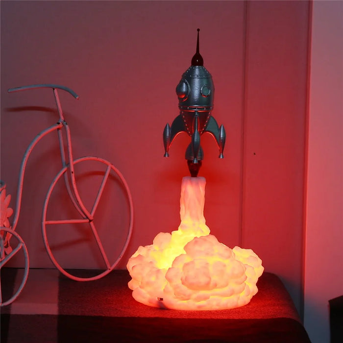 A5 Creative 3D Printing Rocket Lamp LED Night Light Children Gift Home Bedroom Decoration - 2
