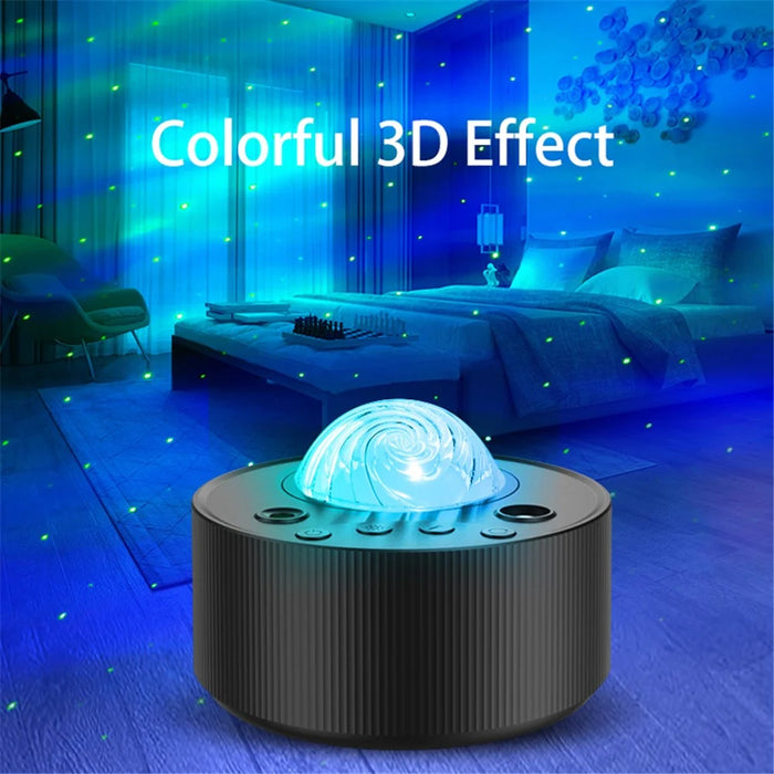 K-1090 Northern Lights Projection Lamp USB Moon Light LED RGB Laser Night Light with 7 Brightness Level Adjustable (Laser Version) - Black - 2