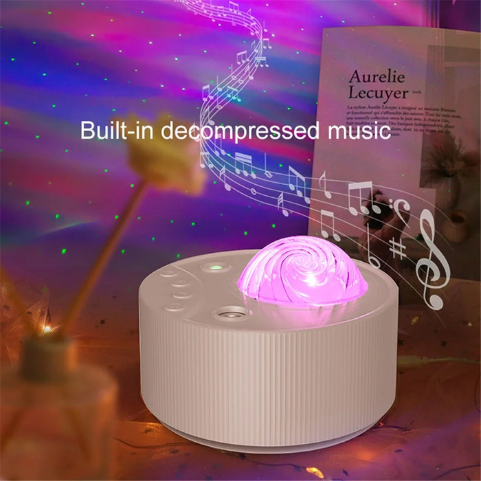 K-1090 Northern Lights Projection Lamp USB Moon Light LED RGB Laser Night Light with 7 Brightness Level Adjustable (Laser Version) - Black - 5
