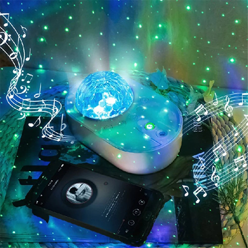 K-1069 Spacecraft Galaxy Projector Aurora Lights Star Projector with Remote Control Sky Night Light Projector - White - 3