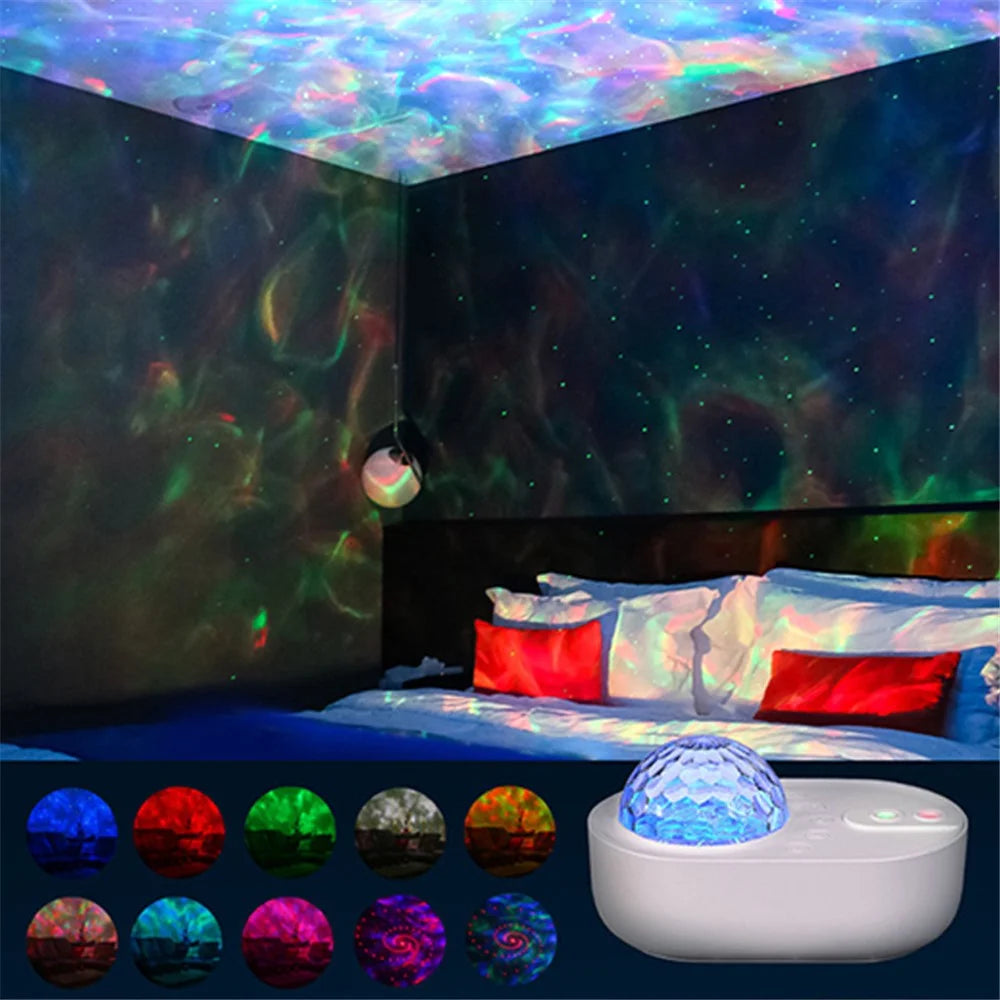 K-1069 Spacecraft Galaxy Projector Aurora Lights Star Projector with Remote Control Sky Night Light Projector - White - 5