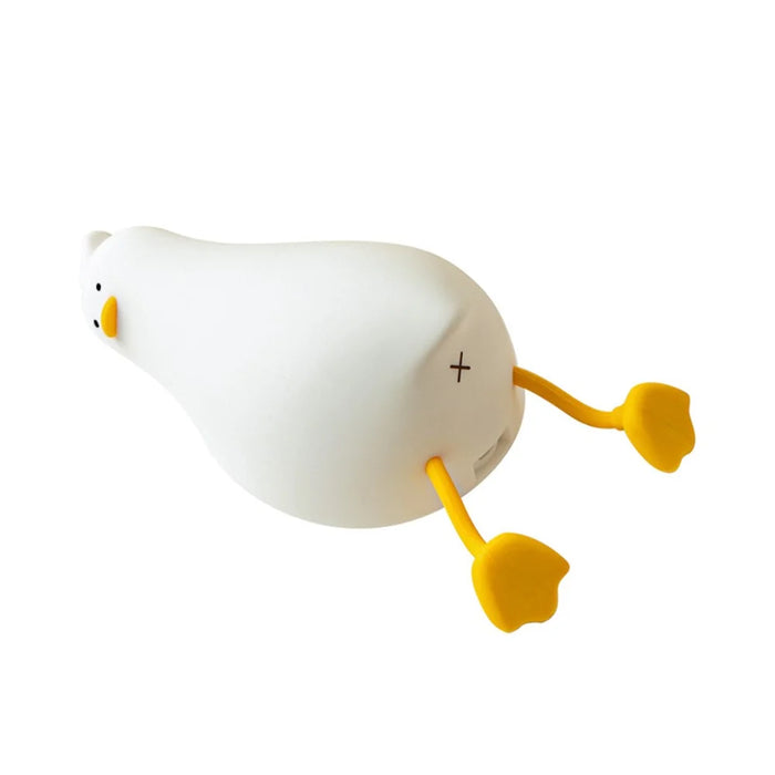 Soft Silicone Touch Sensor Timing Flat Duck Night Lamp for Kids Bedroom LED Night Light - 1