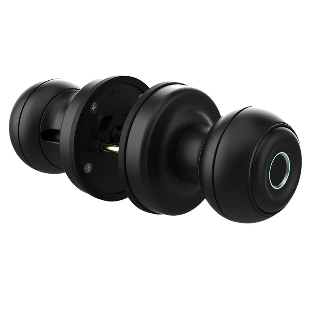 K01 Smart Fingerprint Lock Aluminum Alloy Biometric Lock Door Knob Home Security - Black - 1