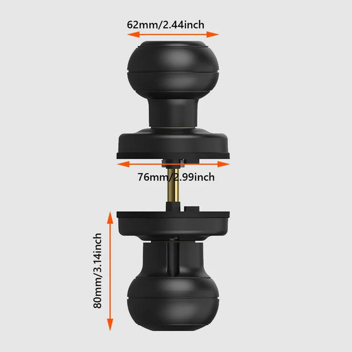 K01 Smart Fingerprint Lock Aluminum Alloy Biometric Lock Door Knob Home Security - Black - 6