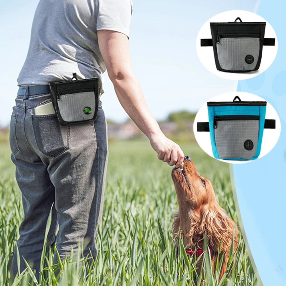 QS-118 Pet Snack Bag Magnetic Oxford Cloth Pet Gift Dog Training Snack Storage Waist Bag - Black+Grey - 5