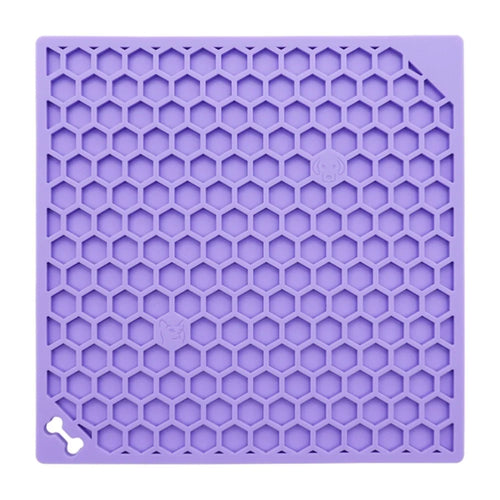 Pet Lick Mat Honeycomb Pattern Slow Feeder Anti-Choke Suction Cup Licking Pad for Dogs / Cats - Purple - 1