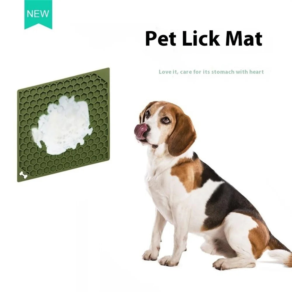 Pet Lick Mat Honeycomb Pattern Slow Feeder Anti-Choke Suction Cup Licking Pad for Dogs / Cats - Purple - 5
