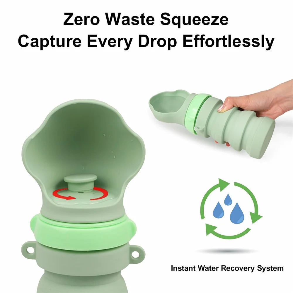 Portable Collapsible Pet Water Dispenser Gift for Outdoor Travel Silicone Pet Drinking Bowl (BPA Free, FDA / CPC / LFGB Certified) - Green - 4