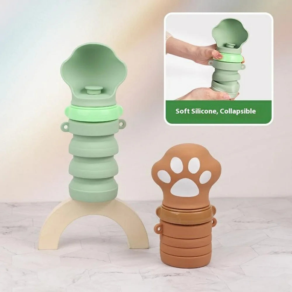 Portable Collapsible Pet Water Dispenser Gift for Outdoor Travel Silicone Pet Drinking Bowl (BPA Free, FDA / CPC / LFGB Certified) - Green - 7
