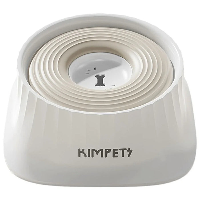 KIMPETS Pet Floating Water Bowl 1500ml Splashproof No Wet Mouth Cat Dog Feeder - White - 1