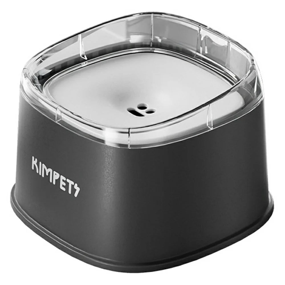 KIMPETS Pet Water Bowl 2L Floating Anti-Splash Non-Wetting Mouth Automatic Feeder for Cats Dogs - Black  /  White - 1