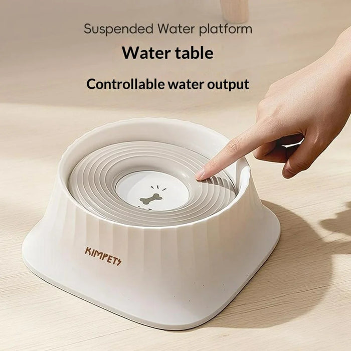 KIMPETS Pet Water Bowl 2L Floating Anti-Splash Non-Wetting Mouth Automatic Feeder for Cats Dogs - Black  /  White - 3