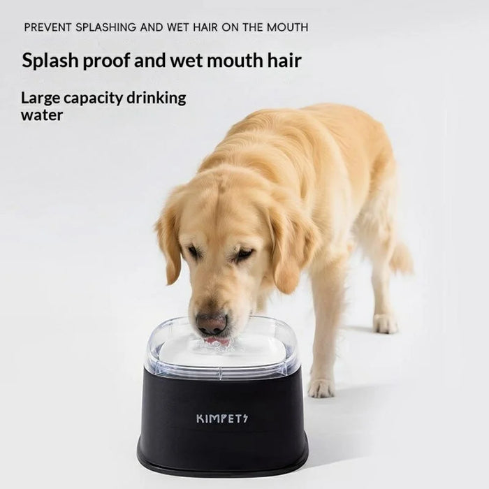 KIMPETS Pet Water Bowl 2L Floating Anti-Splash Non-Wetting Mouth Automatic Feeder for Cats Dogs - Black  /  White - 5