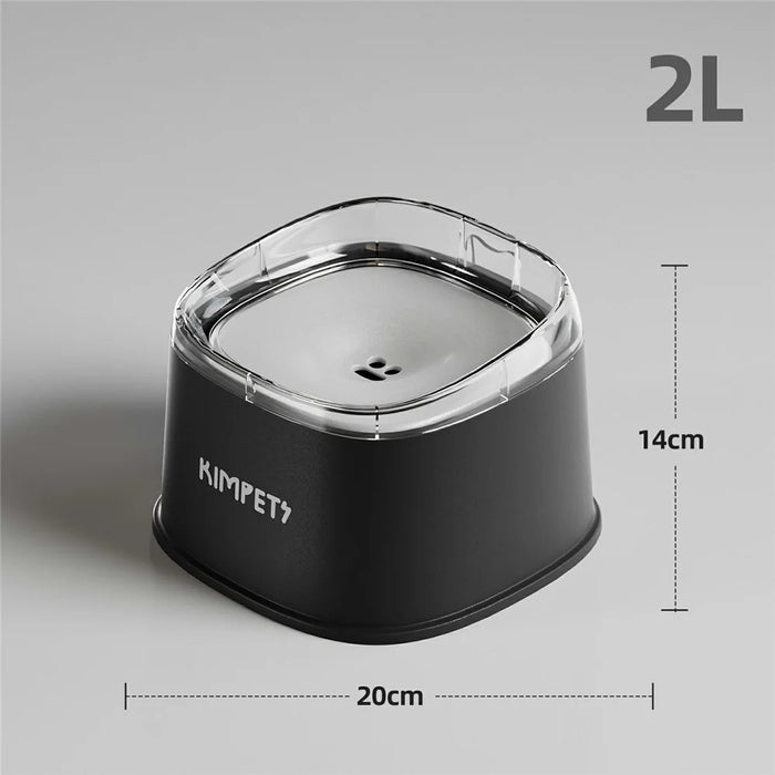KIMPETS Pet Water Bowl 2L Floating Anti-Splash Non-Wetting Mouth Automatic Feeder for Cats Dogs - Black  /  White - 6