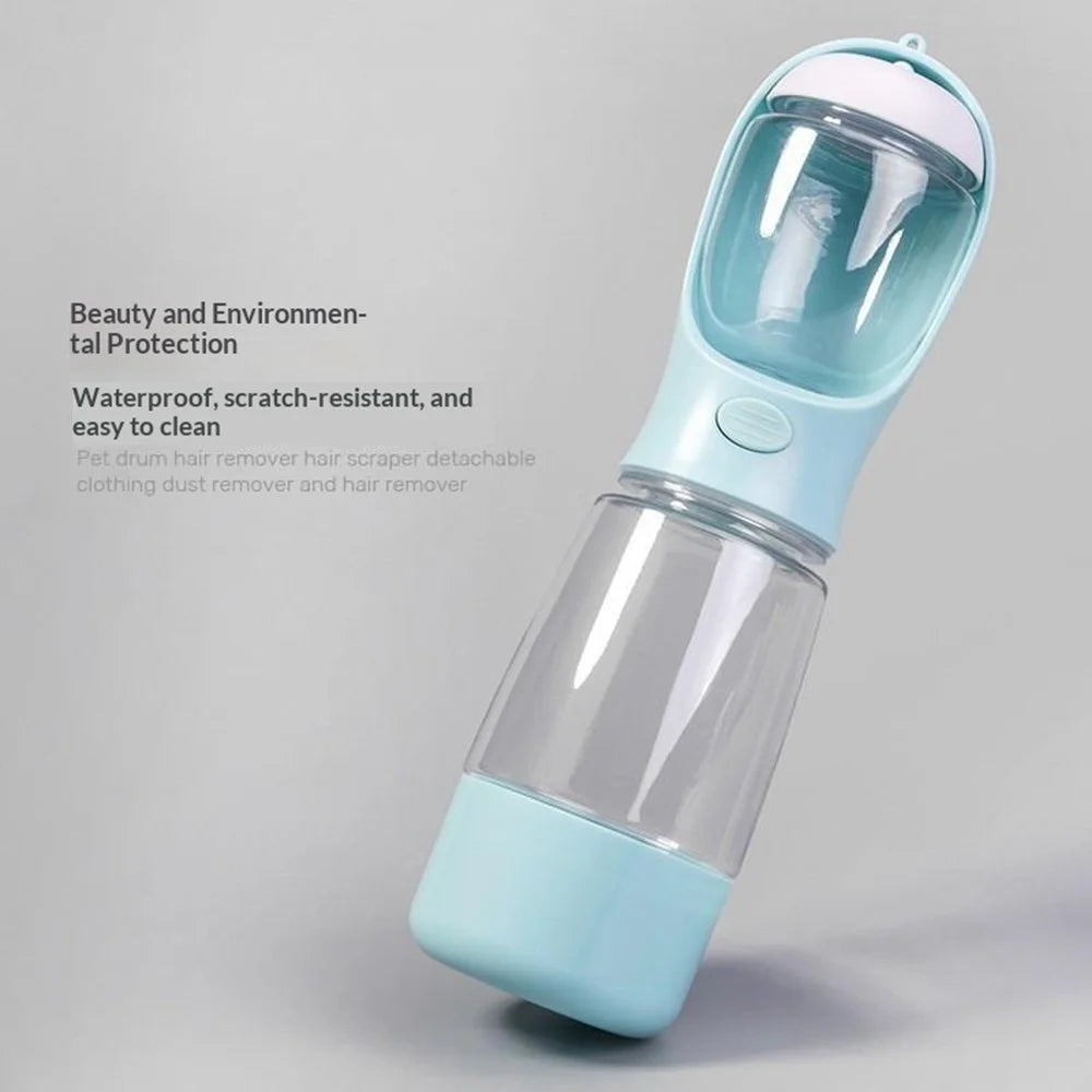 3 in 1 Pet Travel Water Bottle with Food Storage and Poop Bag Dispenser Leak-Proof Dog Cat Water Cup (BPA Free, No FDA) - Sky Blue - 4