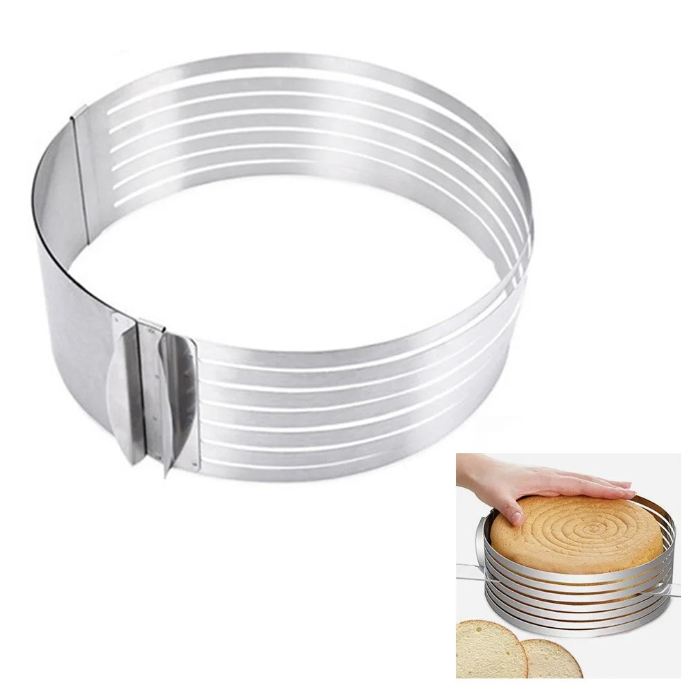 Cake Ring 6 to 8 Inch Adjustable Round Stainless Steel Mousse Mould Ring Bakeware Tool (BPA-free, No FDA Certificate) - 1