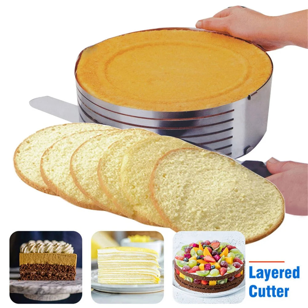 Cake Ring 6 to 8 Inch Adjustable Round Stainless Steel Mousse Mould Ring Bakeware Tool (BPA-free, No FDA Certificate) - 4