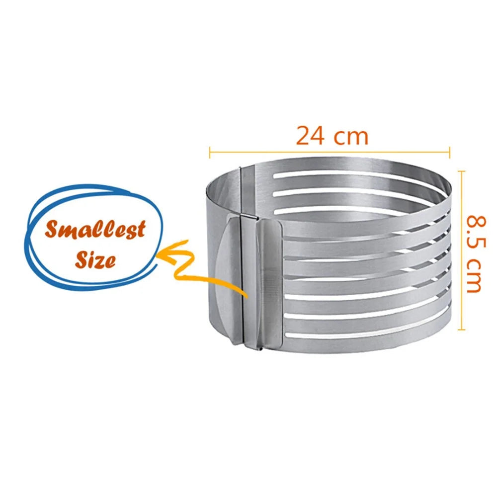 Cake Ring 6 to 8 Inch Adjustable Round Stainless Steel Mousse Mould Ring Bakeware Tool (BPA-free, No FDA Certificate) - 5