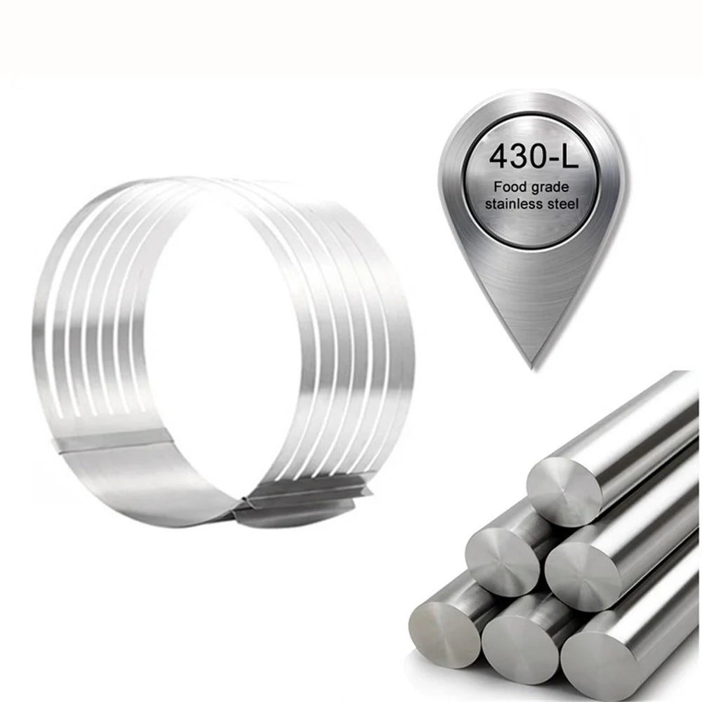 Cake Ring 6 to 8 Inch Adjustable Round Stainless Steel Mousse Mould Ring Bakeware Tool (BPA-free, No FDA Certificate) - 6