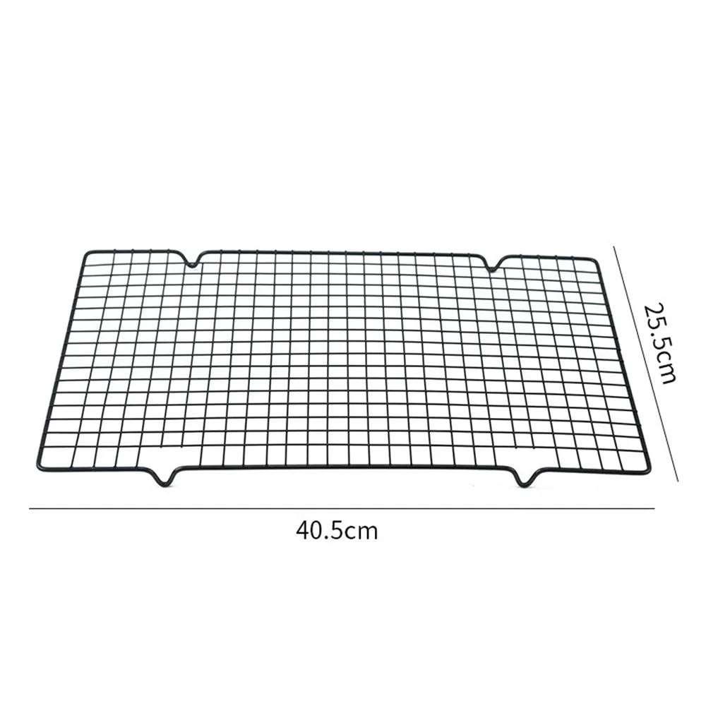 Large Size/40.5*25.5cm Square Cake Cooling Rack Carbon Steel Wire Rack for Cooking/Roasting/Grilling - 5