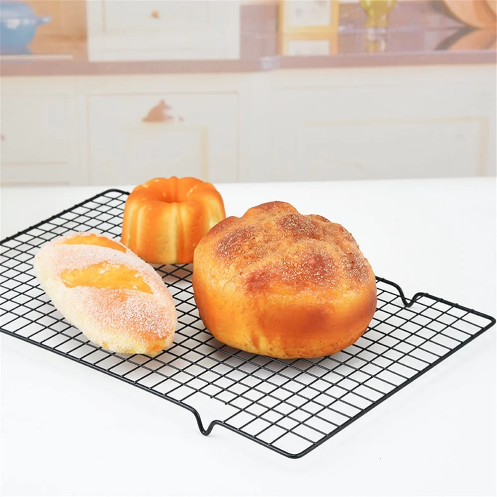 Large Size/40.5*25.5cm Square Cake Cooling Rack Carbon Steel Wire Rack for Cooking/Roasting/Grilling - 6