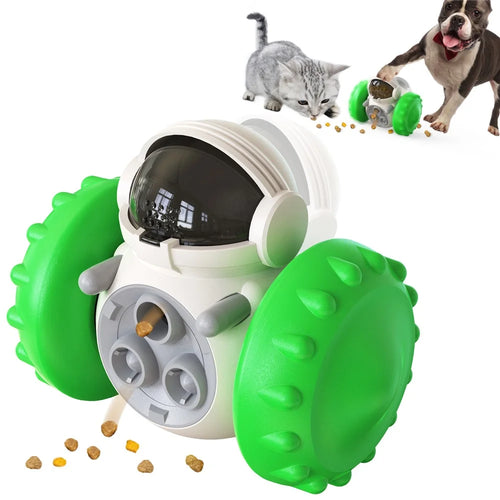 LSC-01 Food Dispensing Cat Chew Toy Gift Interactive Tumbler Dogs Moving Toys Funny Exercise Kitten Teaser Toys for Indoor Pets (With CE / CPC / FDA / ROHS, BPA-Free) - Green - 1