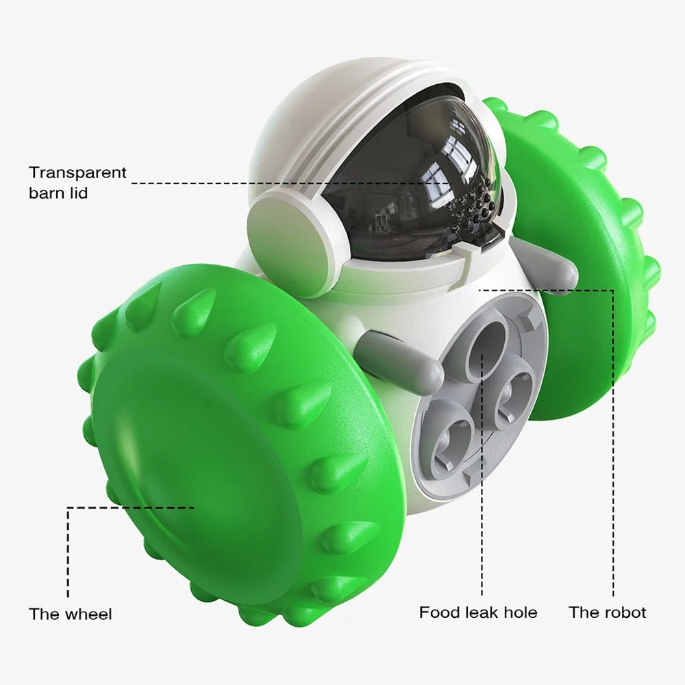 LSC-01 Food Dispensing Cat Chew Toy Gift Interactive Tumbler Dogs Moving Toys Funny Exercise Kitten Teaser Toys for Indoor Pets (With CE / CPC / FDA / ROHS, BPA-Free) - Green - 4