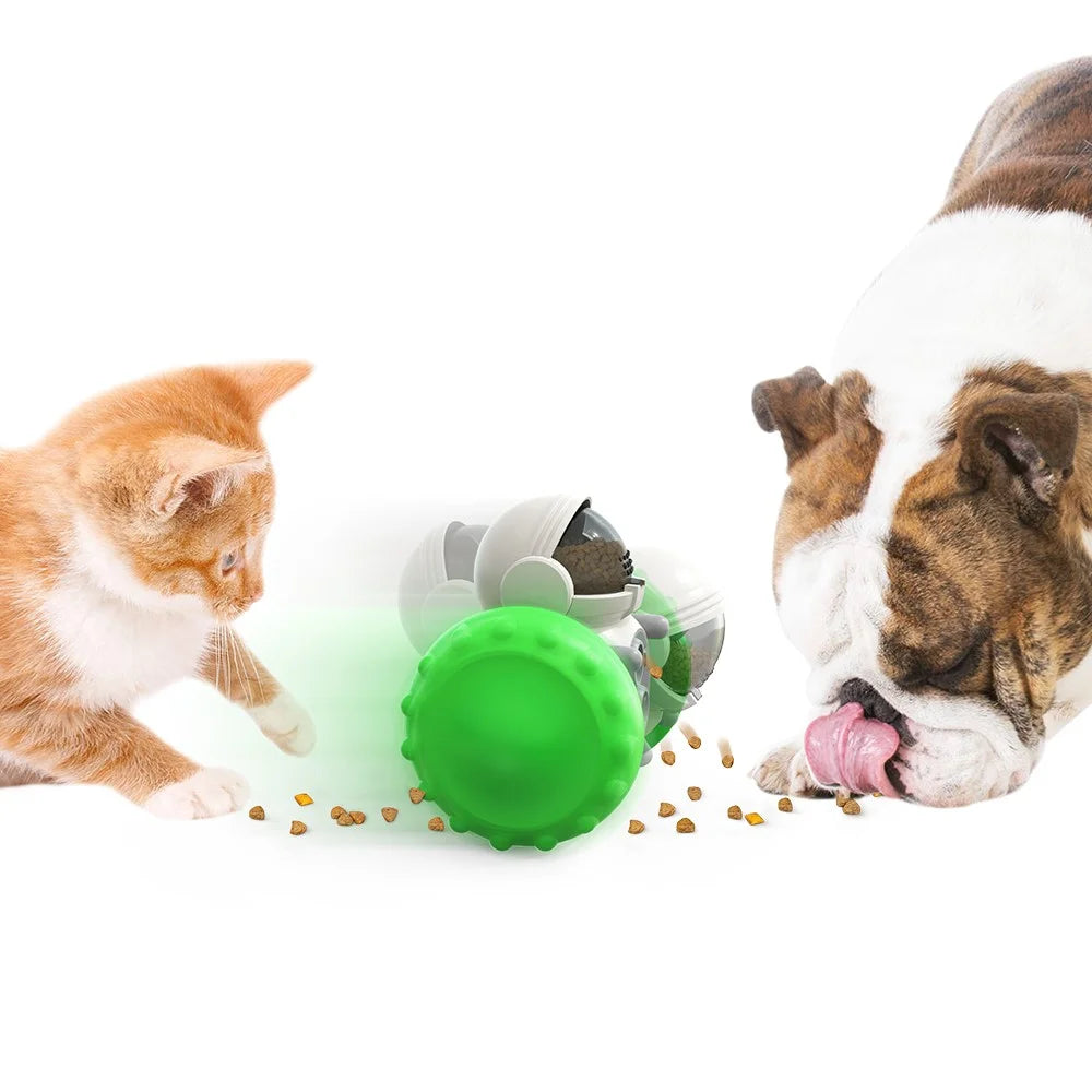 LSC-01 Food Dispensing Cat Chew Toy Gift Interactive Tumbler Dogs Moving Toys Funny Exercise Kitten Teaser Toys for Indoor Pets (With CE / CPC / FDA / ROHS, BPA-Free) - Green - 7