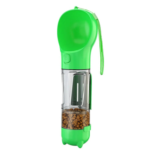 Portable Dog Water Bottle Pet Puppy Doggie Food Storage Box Gift (BPA-Free, FDA Certified, No Certification), with 300ML Water Bottle Gift+Poop Bag Dispenser+Food Storage Box Gift  - Green - 1