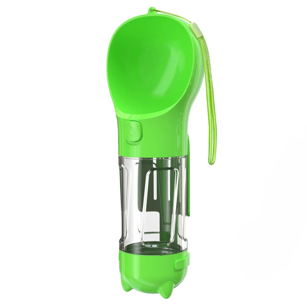 SH-01 Multifunction 300ML Dog Travel Water Bottle Gift with Poop Dispenser Perfect for Walking, Hiking, On The Go and Car Rides Pets Drinking (BPA-Free, CE / CPC / FDA / ROHS Certified) - Green - 2