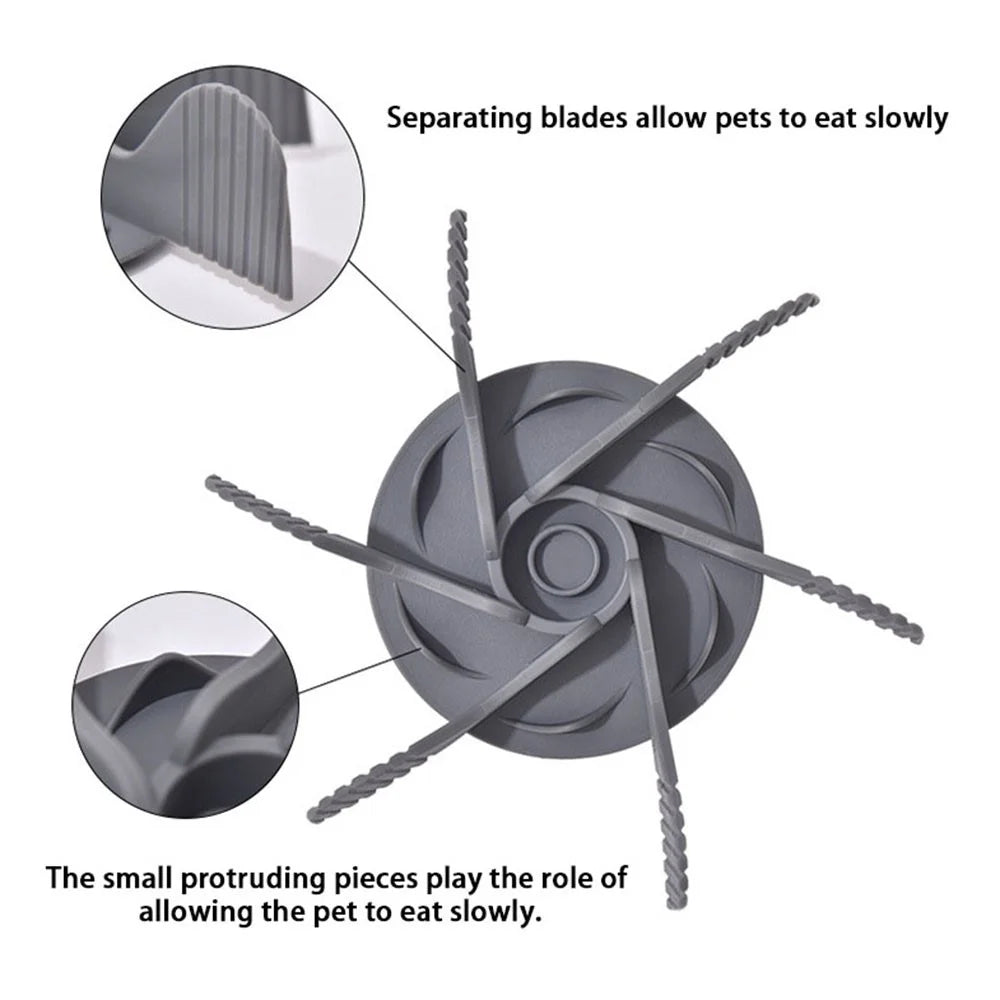 Dog Food Bowl Slow Feeder Windmill Shape Sucker Base Slow Eating Pet Feeding Bowl Accessories (No FDA Certification, BPA Free) - 4