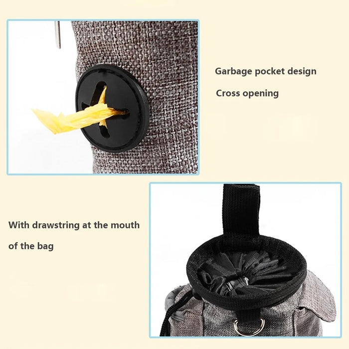 LDLC QS-001 Pet Gift Training Bag Outdoor Multifunctional Dog Snack Bag Dog Treat Pouch Training Supplies - Dark Grey - 4