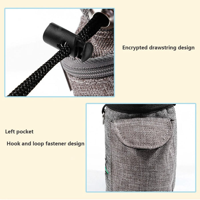 LDLC QS-001 Pet Gift Training Bag Outdoor Multifunctional Dog Snack Bag Dog Treat Pouch Training Supplies - Dark Grey - 5