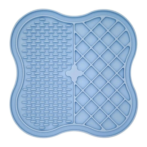 Dog Cat Food Licking Mat Silicone Suction Cup Anti Choking Pet Slow Eating Food Pad (No FDA Certification, BPA Free) - Blue - 1