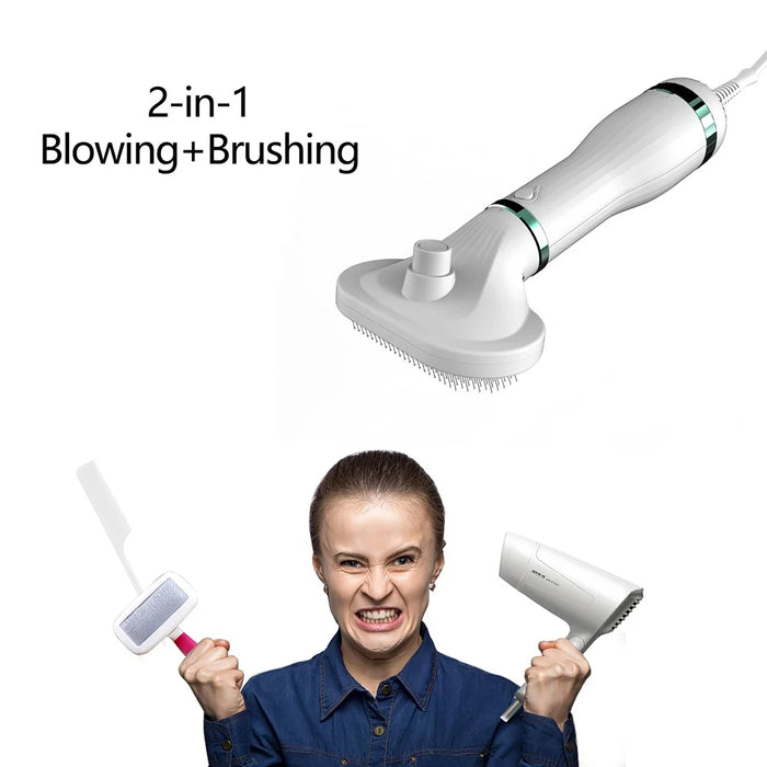 Pet Hair Dryer with Slicker Brush Hair Removal Portable Dog Blower Professional Home Grooming Furry Drying for Small Large Cat Dog - RK51 - 2