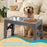 Pet Dog Puppy Bowl Raised 4 Adjustable Heights Stainless Steel Bowl + ABS Rack Holder Stand (BPA-Free, No Certified) - Grey - 3