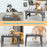 Pet Dog Puppy Bowl Raised 4 Adjustable Heights Stainless Steel Bowl + ABS Rack Holder Stand (BPA-Free, No Certified) - Grey - 6