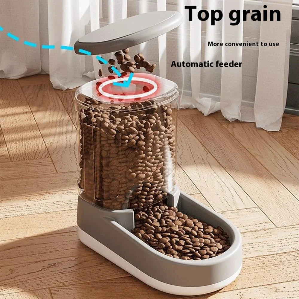 Automatic Pet Food Feeder Water Fountain Cats Dogs Gravity Fed Water Drinking Bowl - Blue Food Feeder - 4